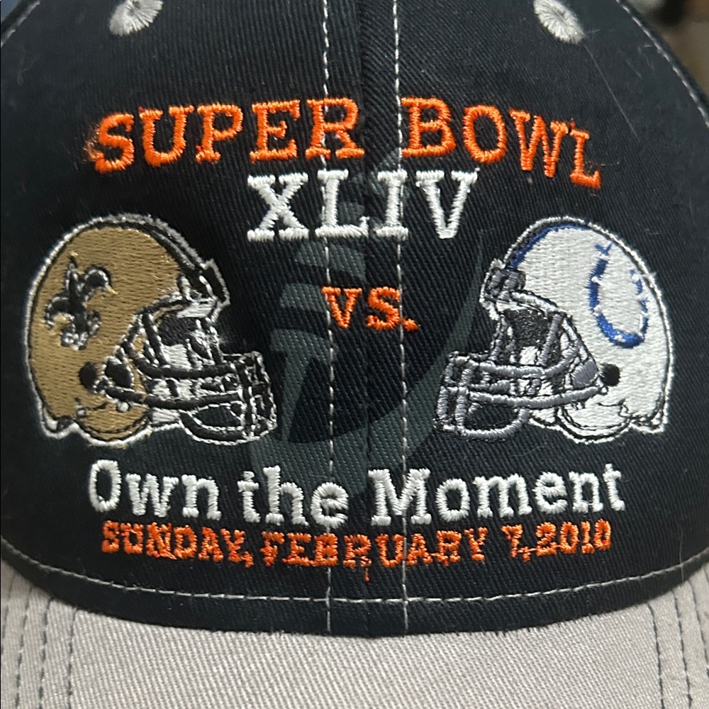 Vintage Reebok Black and Orange Super Bowl XLIV Cap